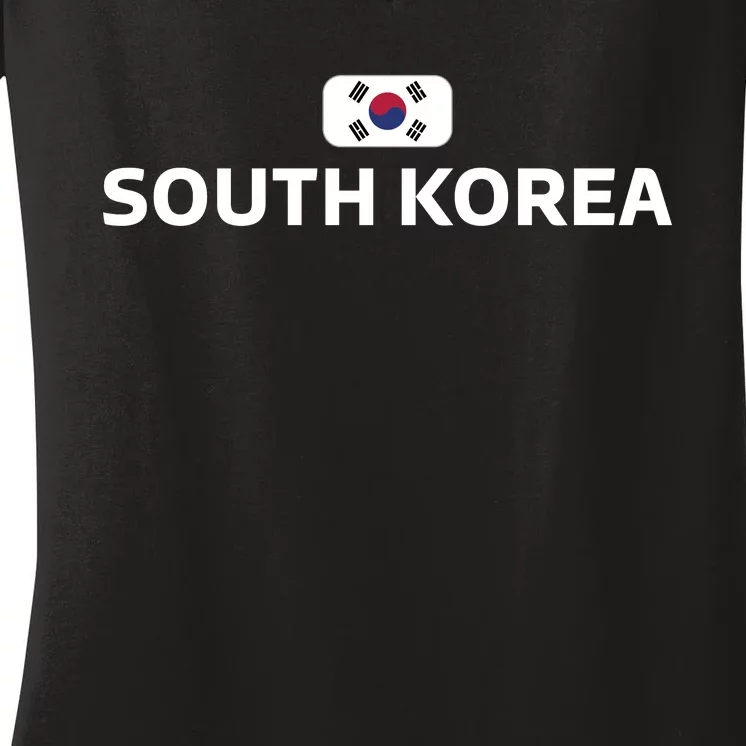 South Korea Flag Women's V-Neck T-Shirt