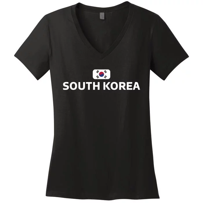 South Korea Flag Women's V-Neck T-Shirt