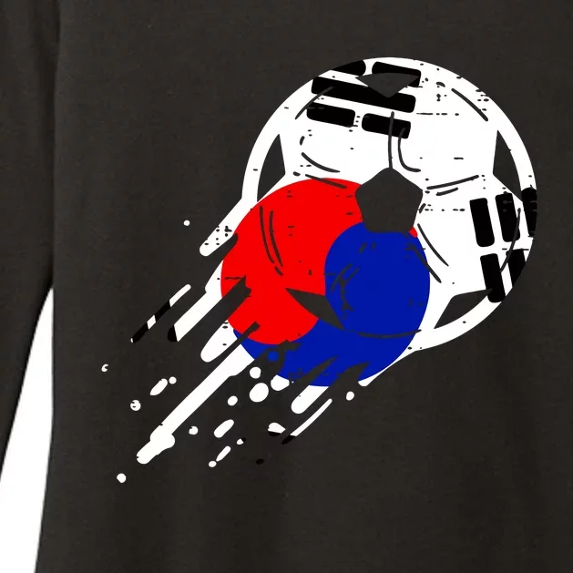 South Korea Flag Soccer Ball Football Fan Women Womens CVC Long Sleeve Shirt