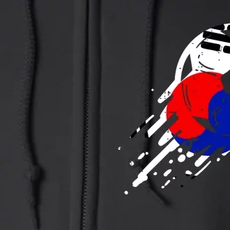 South Korea Flag Soccer Ball Football Fan Women Full Zip Hoodie