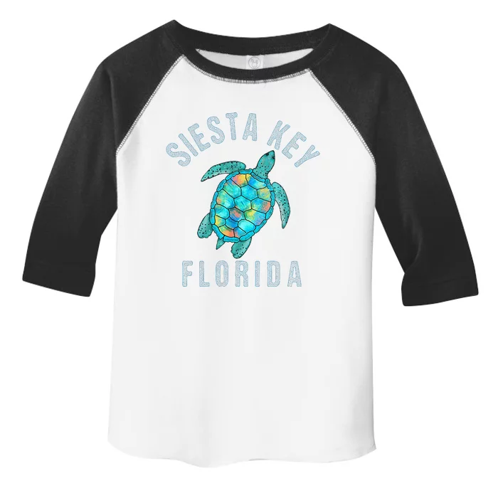 Siesta Key FL Beach Design Sea Turtle Illustration Gift Toddler Fine Jersey T-Shirt