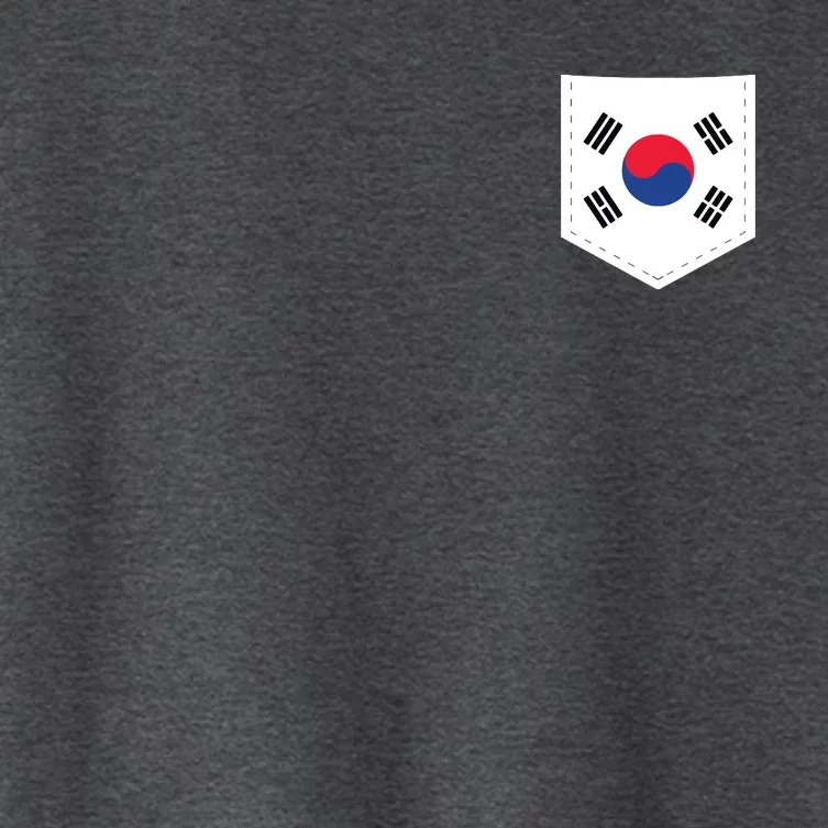 South Korea Flag With Printed South Korean Flag Pocket Women's Crop Top Tee