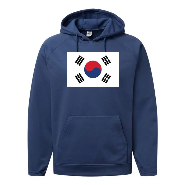 South Korea Flag With Vintage Korean National Colors Performance Fleece Hoodie