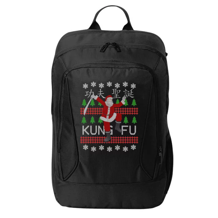 Santa Kung Fu Flick Ugly Christmas Gift Art Kung Fu Santa Gift City Backpack