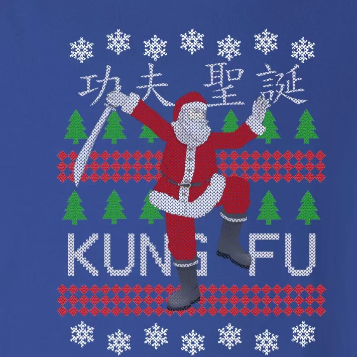 Santa Kung Fu Flick Ugly Christmas Gift Art Kung Fu Santa Gift Toddler Long Sleeve Shirt