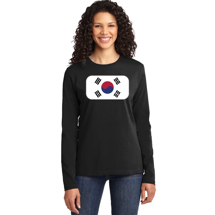 South Korea Flag Soccer World Cup 2022 Ladies Long Sleeve Shirt