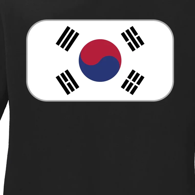 South Korea Flag Soccer World Cup 2022 Ladies Long Sleeve Shirt