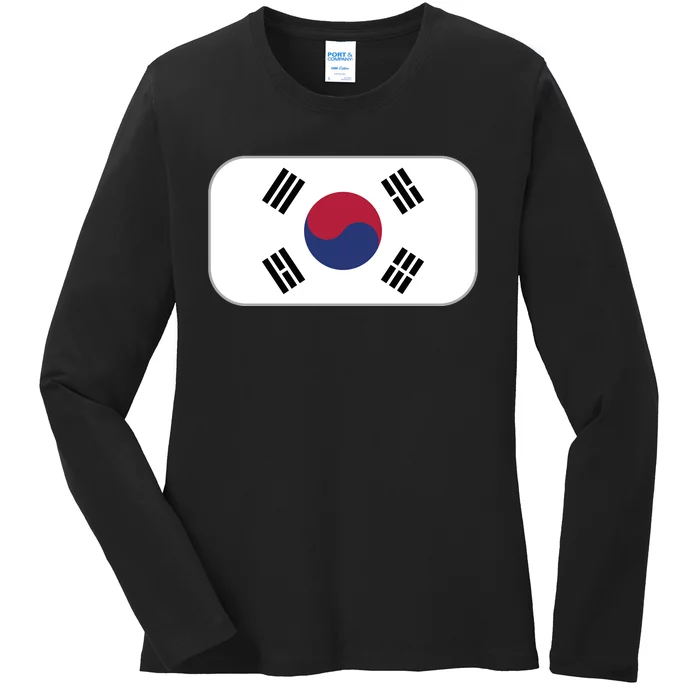 South Korea Flag Soccer World Cup 2022 Ladies Long Sleeve Shirt