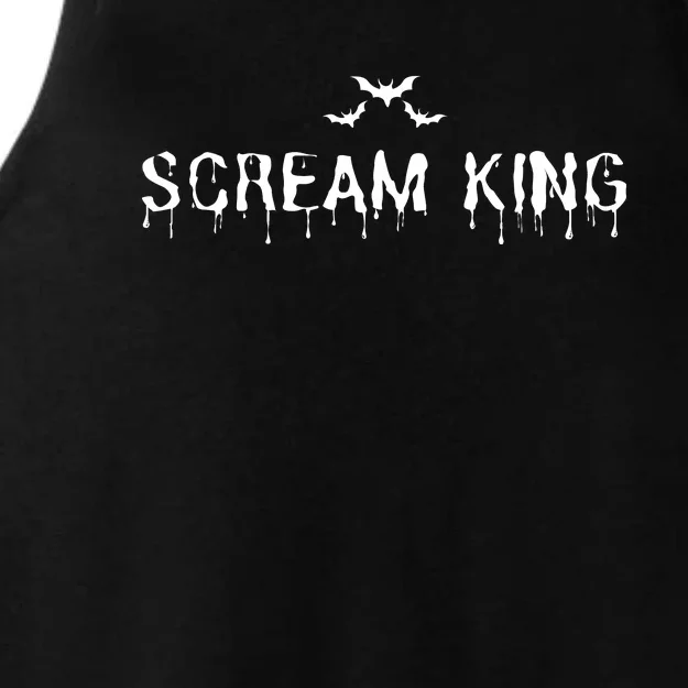 Scream King Funny Halloween Ladies Tri-Blend Wicking Tank