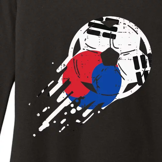 South Korea Flag Soccer Ball Football Fan Womens CVC Long Sleeve Shirt