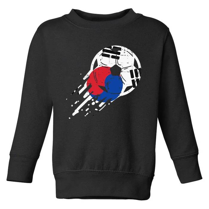 South Korea Flag Soccer Ball Football Fan Toddler Sweatshirt