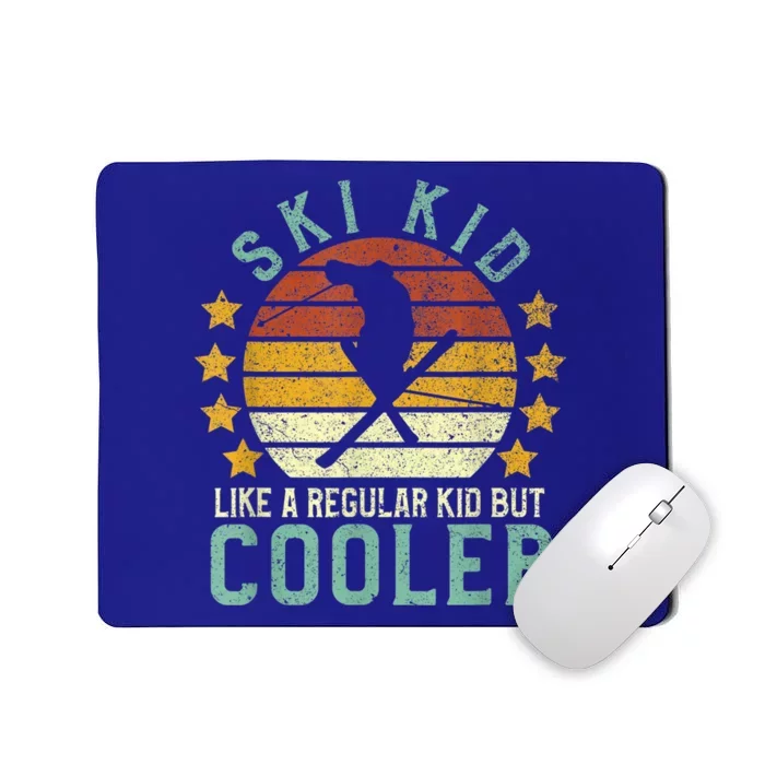 Ski Kids | Funny Young Vintage Skier Skiing Lover Gift Mousepad