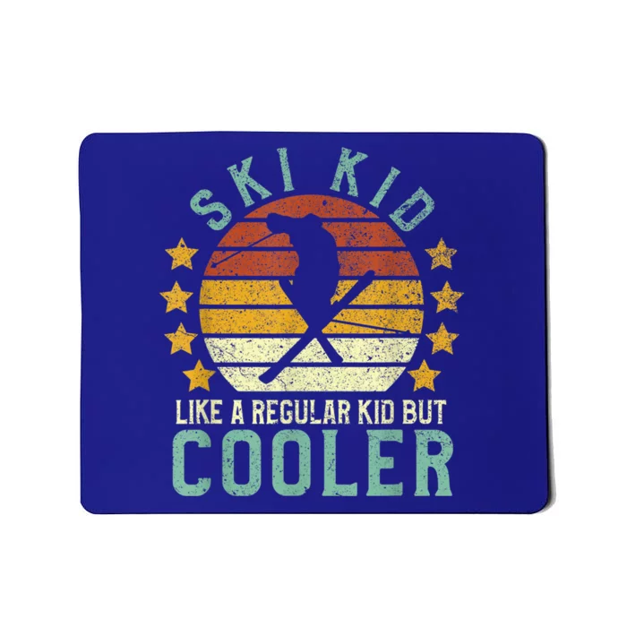 Ski Kids | Funny Young Vintage Skier Skiing Lover Gift Mousepad