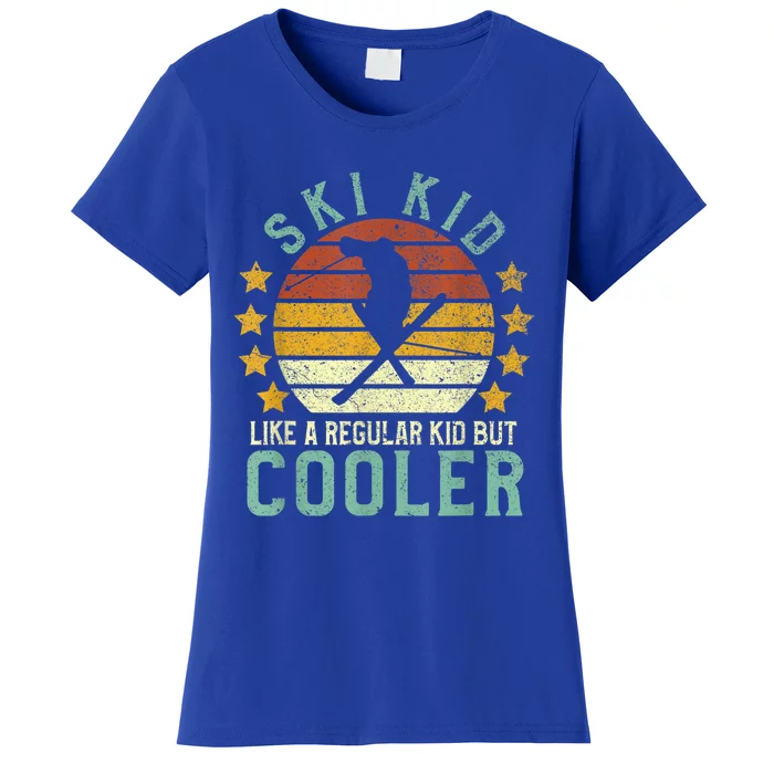 Ski Kids | Funny Young Vintage Skier Skiing Lover Gift Women's T-Shirt