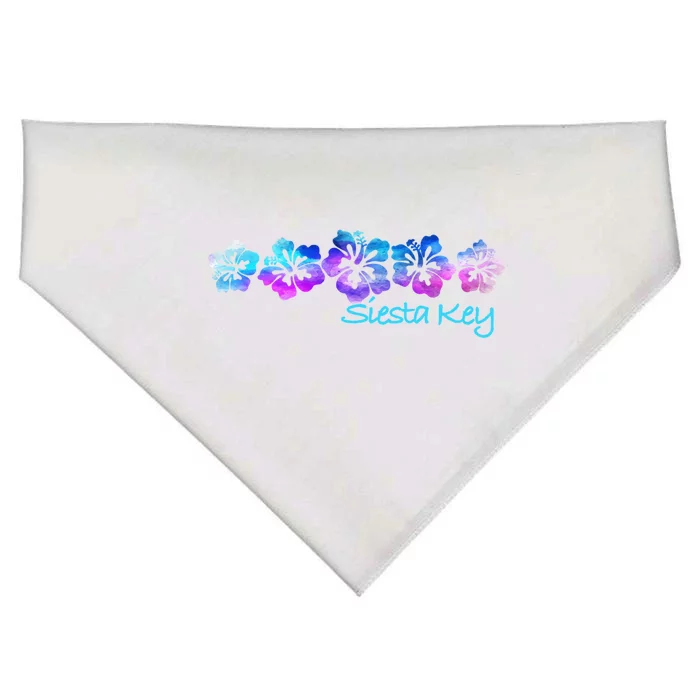 Siesta Key Florida Tropical Flower Great Giftgiftvacation Beach Gift USA-Made Doggie Bandana