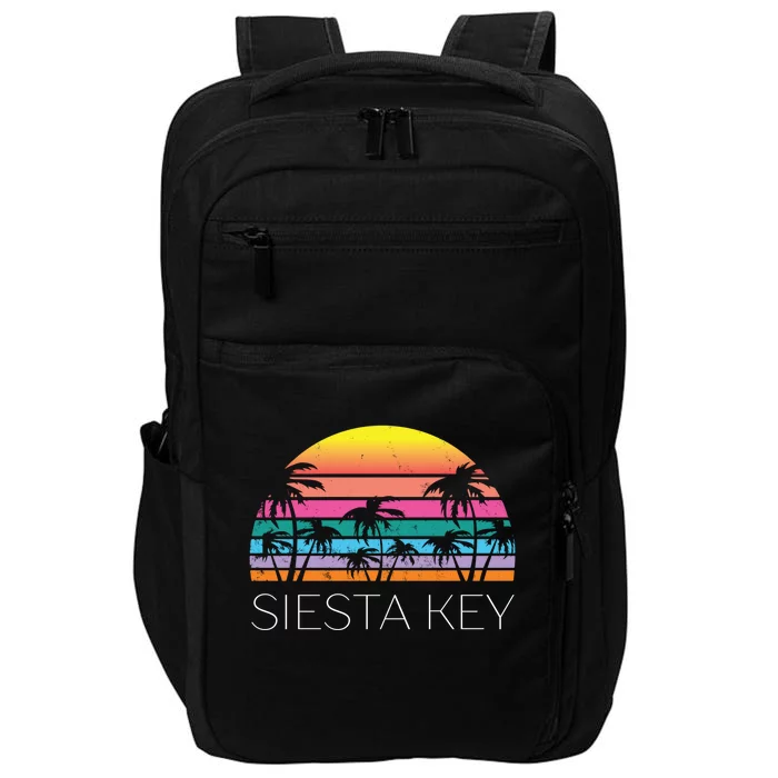 Siesta Key Florida Retro Beach Vacation Souvenir Summer West Great Gift Impact Tech Backpack