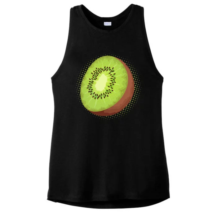 Summer Kiwi Fruit Ladies Tri-Blend Wicking Tank