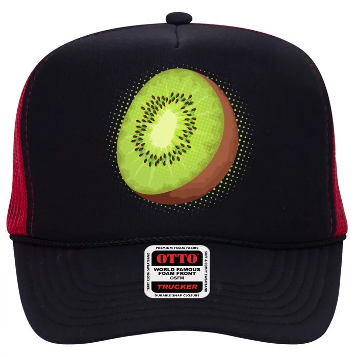 Summer Kiwi Fruit High Crown Mesh Trucker Hat