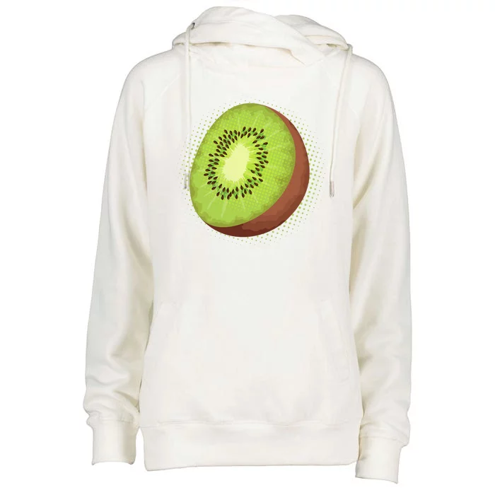 Summer Kiwi Fruit Womens Funnel Neck Pullover Hood