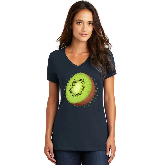 Summer Kiwi Fruit Women's V-Neck T-Shirt