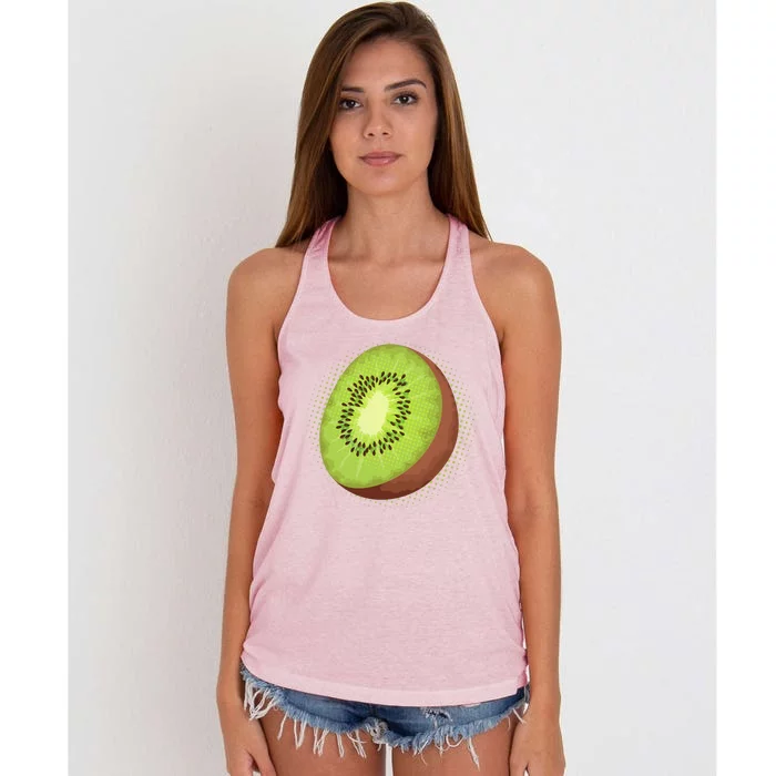 Summer Kiwi Fruit Women's Knotted Racerback Tank