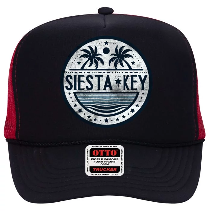 Siesta Key Florida Siesta Beach Fl Beaches Great Gift High Crown Mesh Trucker Hat