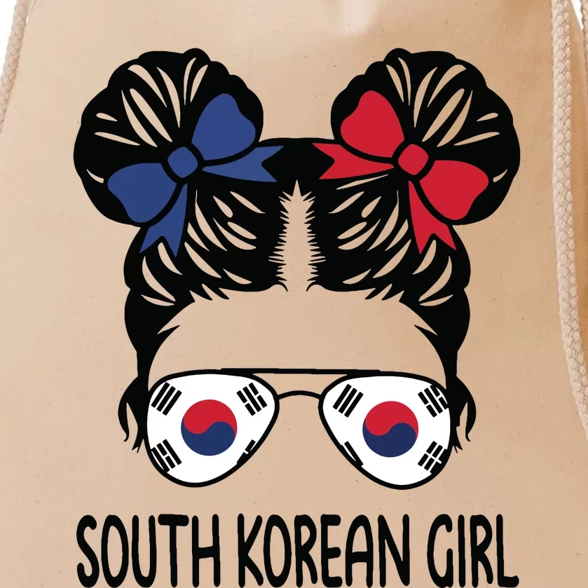 South Korean Girl Messy Hair South Korea Pride Womens Kids Drawstring Bag