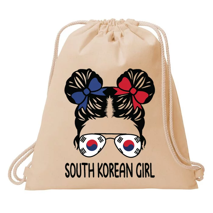 South Korean Girl Messy Hair South Korea Pride Womens Kids Drawstring Bag