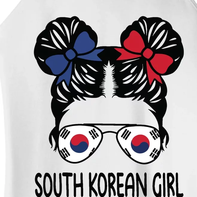 South Korean Girl Messy Hair South Korea Pride Womens Kids Women’s Perfect Tri Rocker Tank