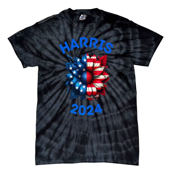 Sunflower Kamala Harris 2024 Tie-Dye T-Shirt