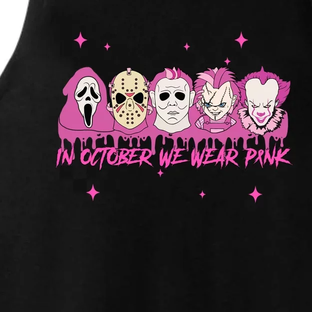 Serial Killer Horror Movies Breast Cancer Wear Pink In October Ladies Tri-Blend Wicking Tank