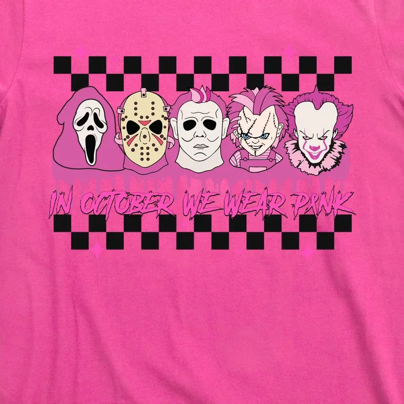 Serial Killer Horror Movies Breast Cancer Wear Pink In October T-Shirt