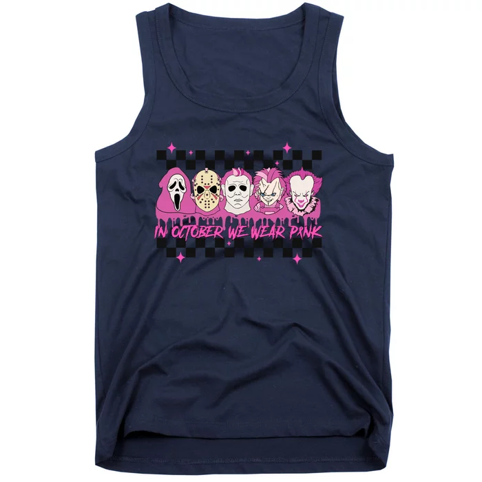 Serial Killer Horror Movies Breast Cancer Wear Pink In October Tank Top