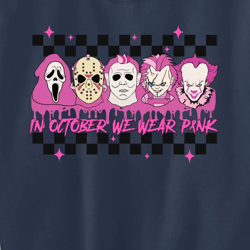 Serial Killer Horror Movies Breast Cancer Wear Pink In October Kids Sweatshirt