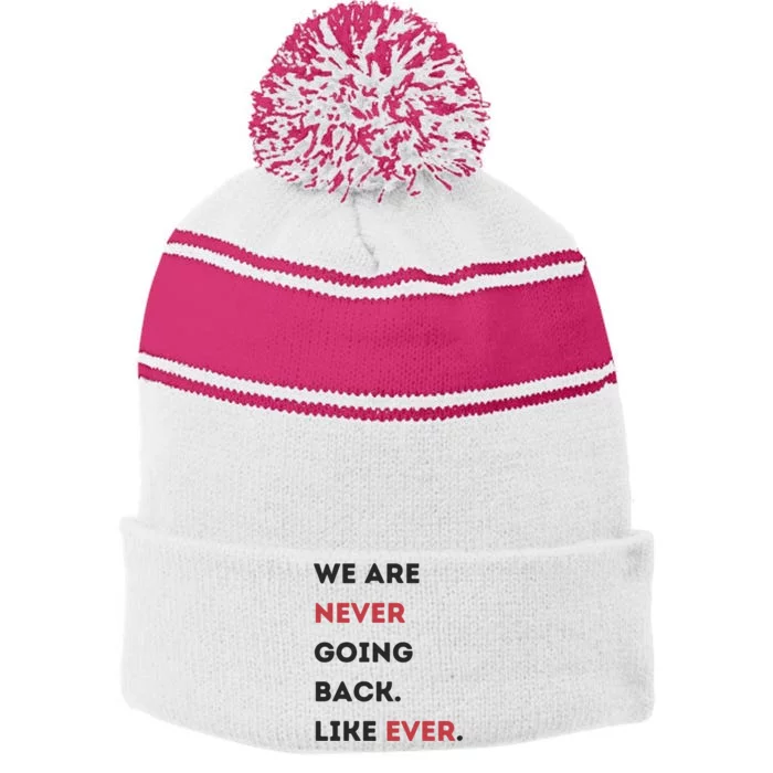 Support Kamala Harris In Election 2024 Stripe Pom Pom Beanie