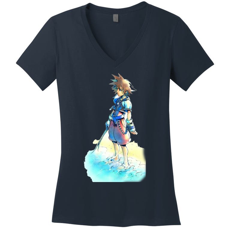 Sora Kingdom Hearts Women's V-Neck T-Shirt