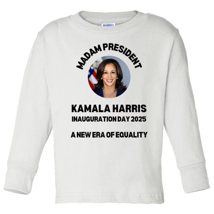 Simple Kamala Harris 2024 Walz Era Equality Inauguration Day Toddler Long Sleeve Shirt