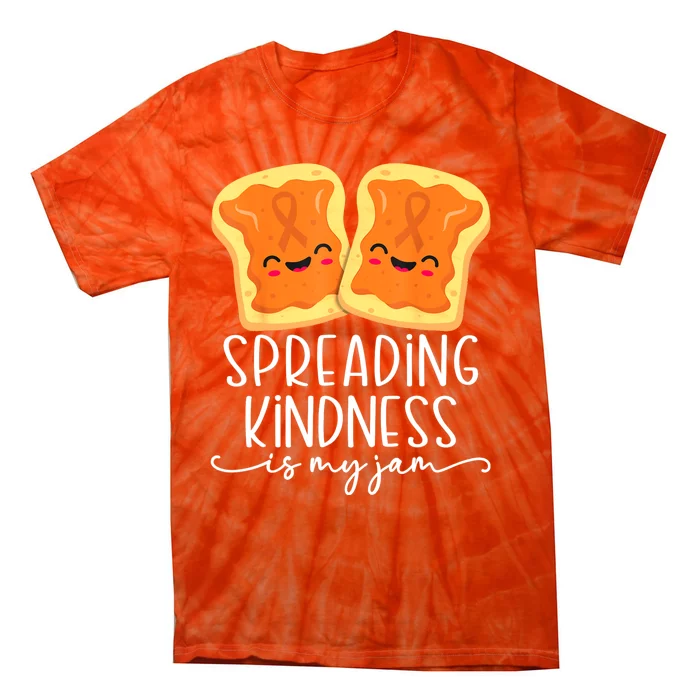 Spreading Kindness Is My Jam Orange Unity Day Anti Bullying Tie-Dye T-Shirt