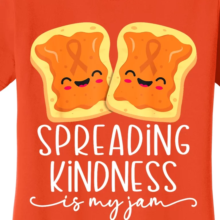 Spreading Kindness Is My Jam Orange Unity Day Anti Bullying Women's T-Shirt