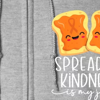 Spreading Kindness Is My Jam Orange Unity Day Anti Bullying Full Zip Hoodie