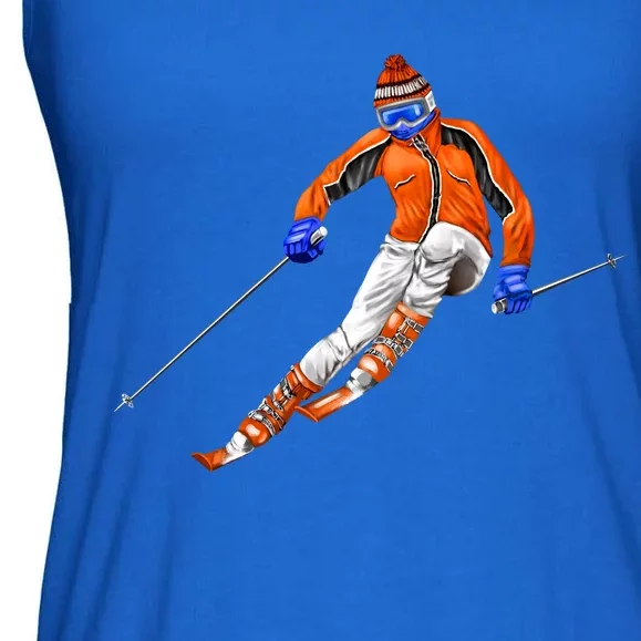 Skiing Downhill Ladies Essential Flowy Tank