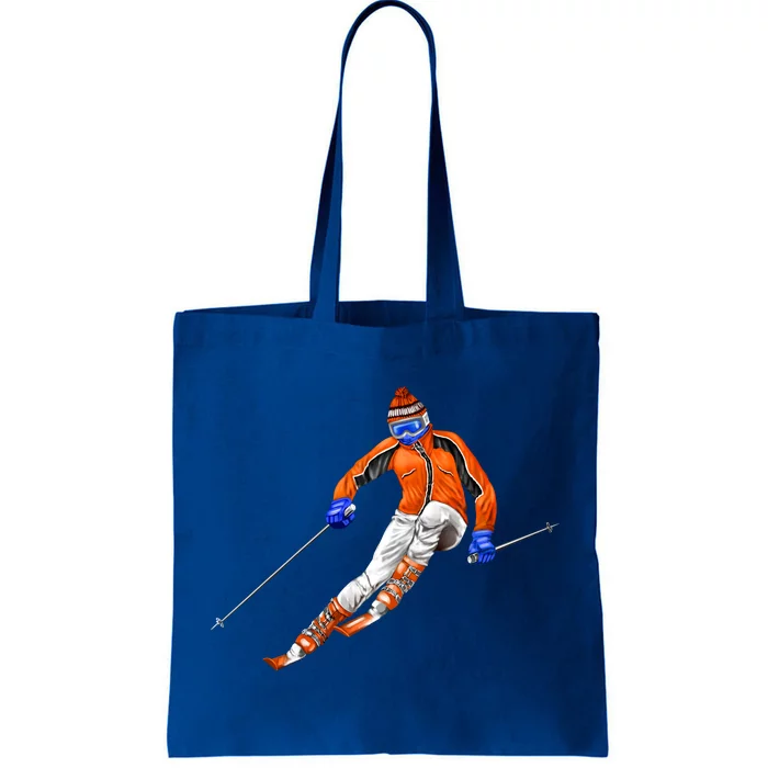 Skiing Downhill Tote Bag