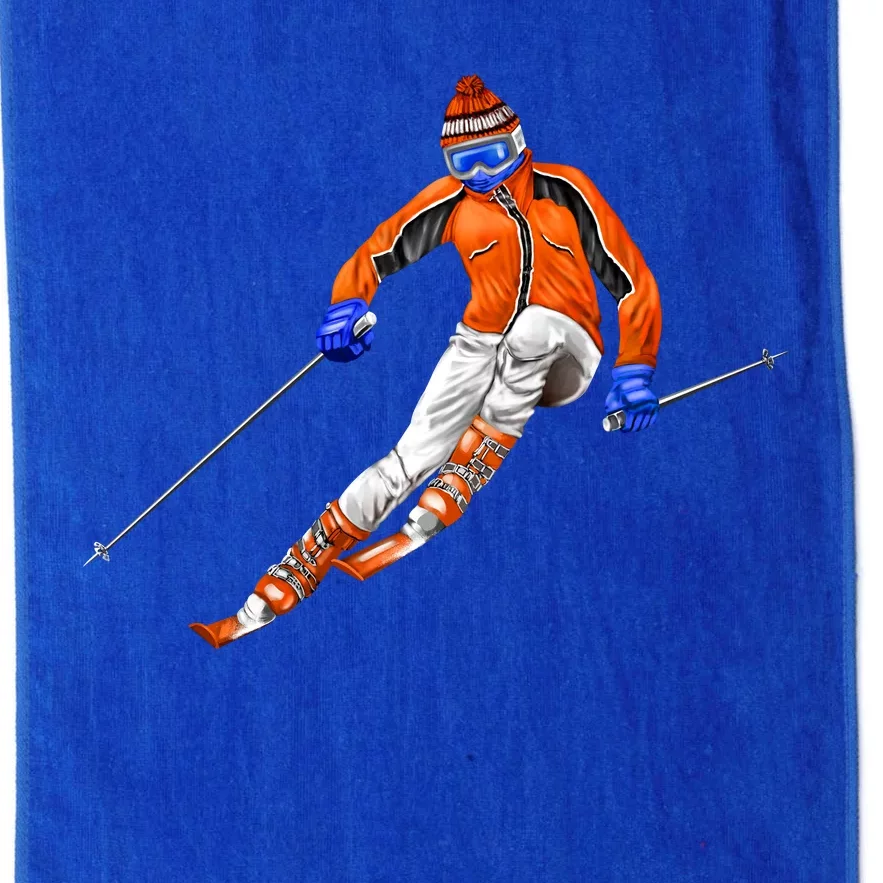 Skiing Downhill Platinum Collection Golf Towel