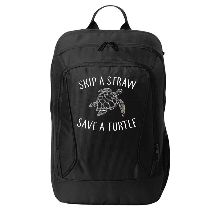 Skip a Straw Save a Turtle City Backpack