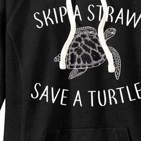 Skip a Straw Save a Turtle Women's Fleece Hoodie