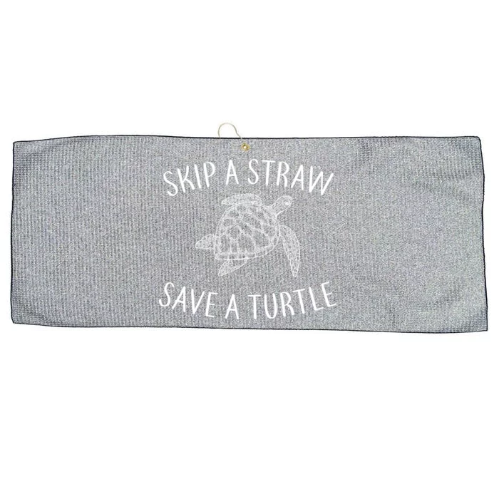 Skip a Straw Save a Turtle Large Microfiber Waffle Golf Towel