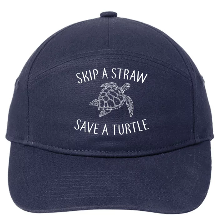 Skip a Straw Save a Turtle 7-Panel Snapback Hat