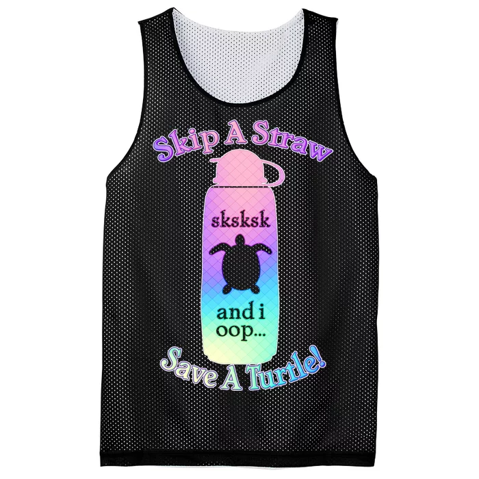 Skip A Straw Save A Turtle Sksksks Mesh Reversible Basketball Jersey Tank