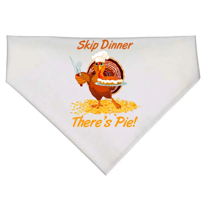 Skip Dinner There's Pie Turkey Thanksgiving USA-Made Doggie Bandana