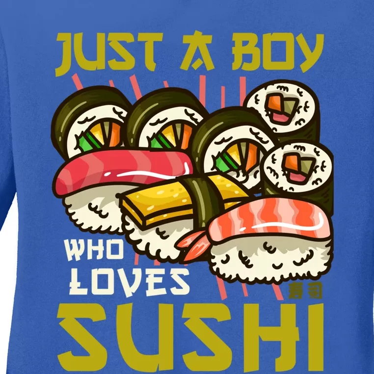 Sushi Kawaii Just A Who Loves Sushi Sushi Lover Gift Ladies Long Sleeve Shirt